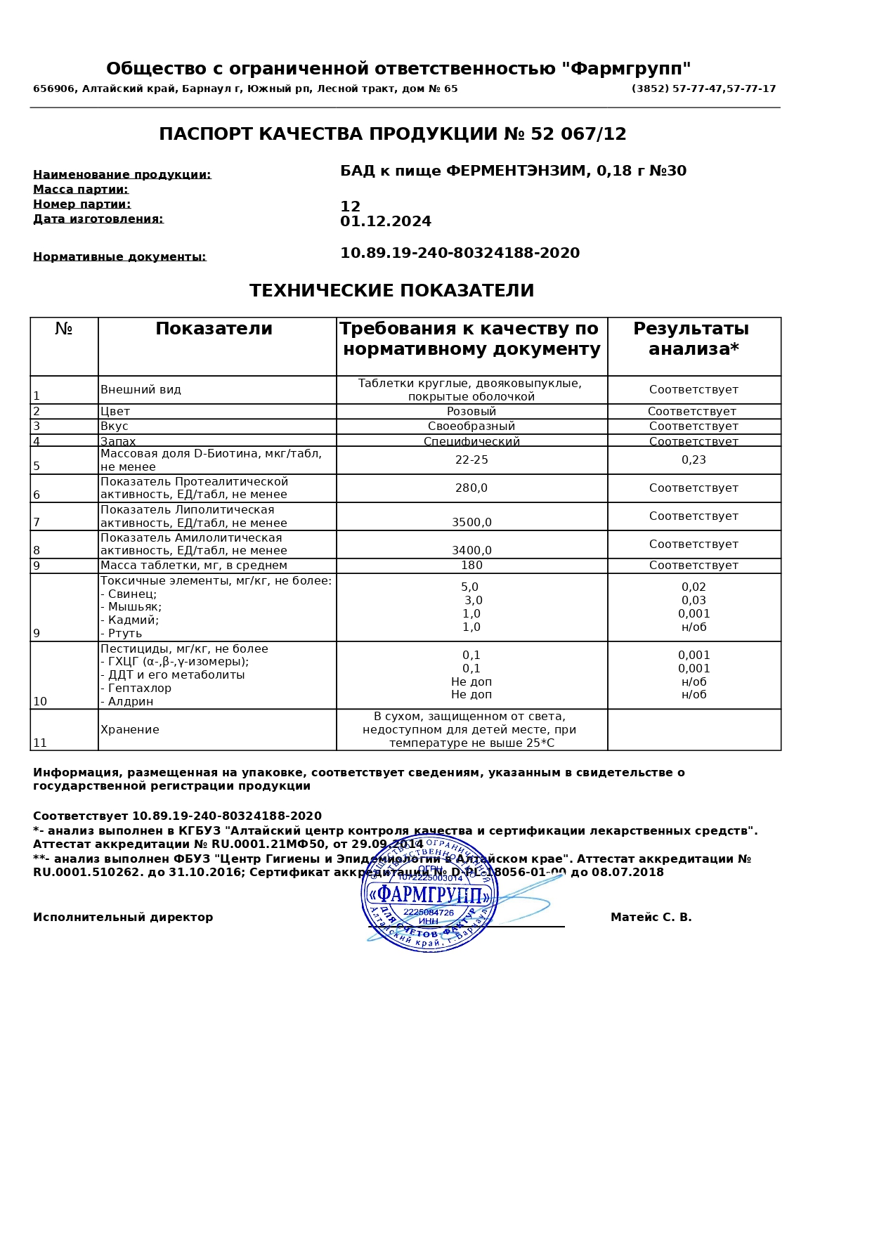 Паспорт №122024